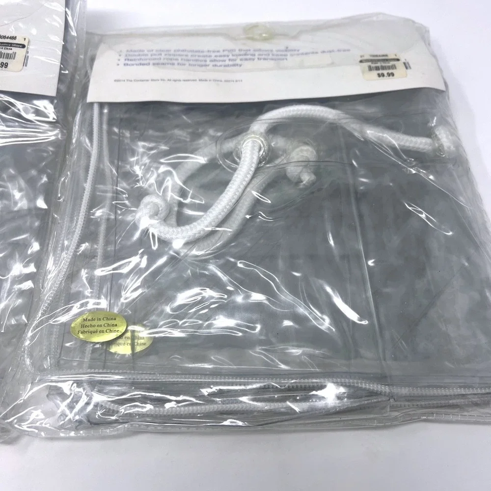 Lot Of 2 The Container Store Clear Medium Chest Storage Bags 16x12x8 NOS Sealed
